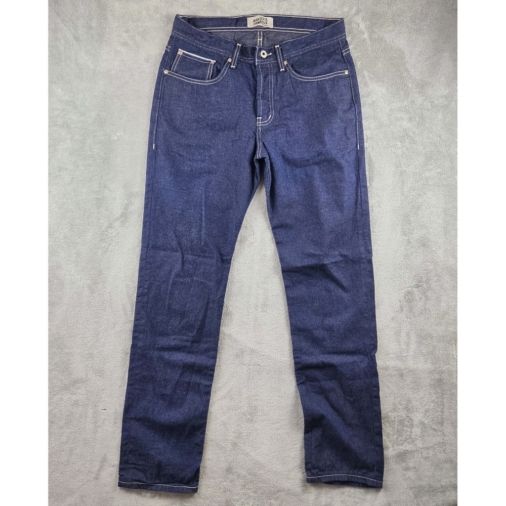 Naked & Famous Weird Guy Craftsman Selvedge Dark Indigo Jeans Mens 32x33
